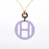 エルメス Hエキップ ネックレス バッファローホーン イエロー
