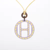 エルメス Hエキップ ネックレス バッファローホーン イエロー