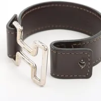 エルメス トゥナイト ブレスレット レザー×メタル ブラウン×シルバー 