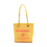 【ヴィンテージ】Rank:S☆Chanel Yellow Deauville 29 Tote Bag Chanel Yellow Canvas Large Deauville 2way Tote Bag 143431 | eBay