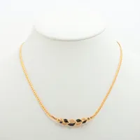 クリスチャンディオール ネックレス GP×ラインストーン ゴールド