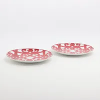 エルメス ガダルキヴィール ペアプレート 陶器 ボルドー 底印「鹿 