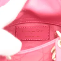 定番人気♪【Dior】カナージュ ミニ ボストンバッグ ２Wayピンク レディディオール ミニ カナージュ ハンドバッグ レザー ピンク