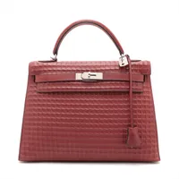 m*e様 ケリーバングル ルージュアッシュ シルバー エルメス HERMES エルメス ワッフルケリー32 ドゥイッチ ルージュアッシュ