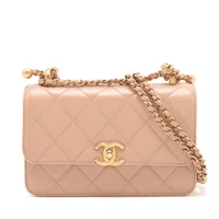 ♡シャネル♡ マトラッセ チェーン ショルダーバッグ ラムスキン ベージュ シャネル マトラッセ ラムスキン チェーンショルダーバッグ