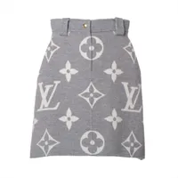 ルイヴィトン モノグラム シルク混 ニット スカート レディース 中古 ルイ・ヴィトン LOUIS VUITTON モノグラム総柄シルクニット