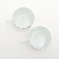 エルメス リズム カップ&ソーサー 陶器 ボルドー×ホワイト 底印