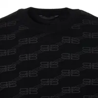 BALENCIAGA バレンシアガ コットン×ウール ニットセーター ブラック×グレー 733861 733861 バレンシアガ 23SS コットン×ウール ニット L メンズ ブラック