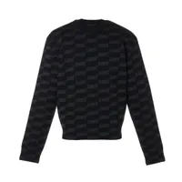 BALENCIAGA バレンシアガ コットン×ウール ニットセーター ブラック×グレー 733861 733861 バレンシアガ 23SS コットン×ウール ニット L メンズ ブラック