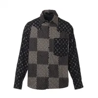 ヴィトン×NIGO 20AW コットン シャツ S メンズ ブラック×グレー RM202M 