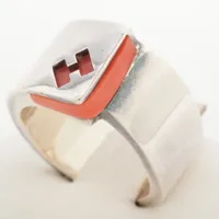HERMES エルメス　キャンディリング　シルバー　エルメスオレンジ エルメス キャンディ リング 51 925 11.6g シルバー×オレンジ