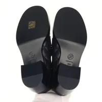 シャネル　ネイビー　マトラッセ　ローファー シャネル ココマーク マトラッセ 23C レザー ローファー 36C
