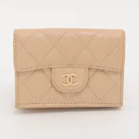 CHANEL シャネル　マトラッセ　キャビア　コンパクトウォレット　イエロー 083924_1.jpg
