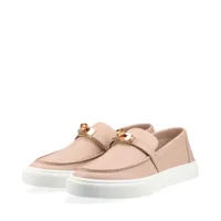 エルメス ゲーム レザー スリッポン 36.5 レディース ピンクベージュ