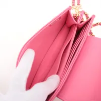 シャネル ミニマトラッセ ラムスキン チェーンウォレット ピンク