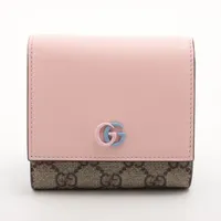 【セール】グッチ☆ダブルG ミディアムレザーウォレット☆790062 ダブルG バイカラー ミディアム ウォレットGGスプリーム
