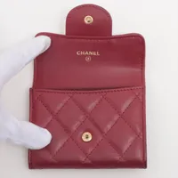 【CHANEL】 2.55 ラムスキン コンパクトウォレット シャネル Vステッチ ラムスキン コンパクトウォレット ブラック