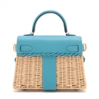 Hermès ミニケリー　ピクニック　特別　ブルーボックス　付属品付き　激レア エルメス HERMES ミニケリー2 タッチ W刻 ブルーマリン/SV金具
