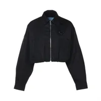 トライアングルロゴプレート Re-Nylon クロップド ジャケット PRADA プラダ トライアングルロゴ プレート リナイロン