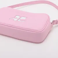 クレージュ ロゴ レザー ハンドバッグ ピンク A3271874｜中古