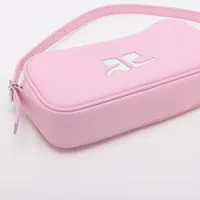クレージュ ロゴ レザー ハンドバッグ ピンク A3271874｜中古