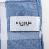 2枚新品未使用HERMES ストライプハンカチ 2色セットシール付き エルメス ハンカチ コットン ブルー 2枚セット A3275492｜中古