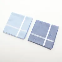 エルメス ハンカチ コットン ブルー 2枚セット A3275492｜中古