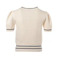Christian Dior - クリスチャンディオール 【美品/国内正規】154S09AM305 ロゴ入り ウール x カシミヤ ショートスリーブ ニットセーター/ F：36 Christian Dior - クリスチャンディオール 【美品/国内正規