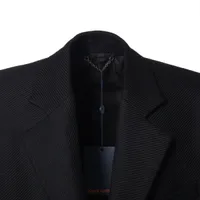 ヴィトン 22SS ウール チェスターコート 46 メンズ ブラック RM221