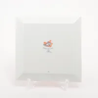 エルメス ONDE DE CHIC 洗練の波 プレート 陶器 グレー×オレンジ