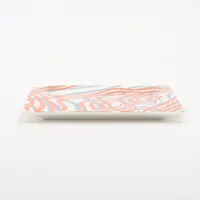【未使用品】HERMES エルメス ONDE DE CHIC 洗練の波 皿 特大 エルメス ONDE DE CHIC 洗練の波 プレート 陶器 グレー×オレンジ