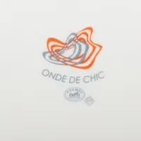 エルメス ONDE DE CHIC 洗練の波 プレート 陶器 グレー×オレンジ