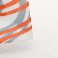 【未使用品】HERMES エルメス ONDE DE CHIC 洗練の波 皿 特大 エルメス ONDE DE CHIC 洗練の波 プレート 陶器 グレー×オレンジ