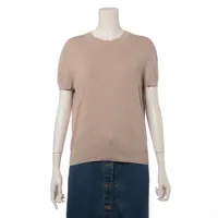 美品　HERMES　エルメス　半袖カシミヤセーター　34　Hメダル釦　美緑 美品 HERMES エルメス 半袖カシミヤセーター 34 Hメダル釦 美緑
