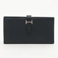 エルメス ベアンスフレ ヴォーエプソン 財布 ブラック シルバー