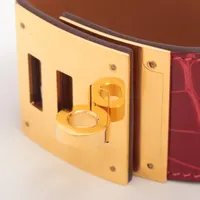 Hermès ケリードッグ エクストリーム バングル アリゲーター レッド