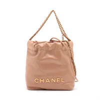 美品【シャネル】ミニショルダーバッグ ゴールドチェーンバッグ シャネル シャネル22ミニ レザー チェーンショルダーバッグ