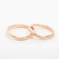 カルティエ バレリーナ カーブ ウェディング 3P ダイヤ リング 2点 
