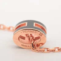 エルメス 2844 ポップアッシュH ネックレス GPブラック×ローズゴールド