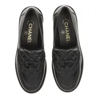CHANEL ブラックレザー ローファー CHANEL - シャネル CHANEL ローファー 革靴 靴 シューズ レザー