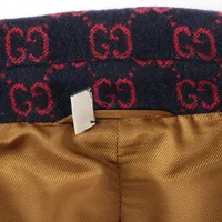グッチ GG ウール×ナイロン ロングコート 44 レディース