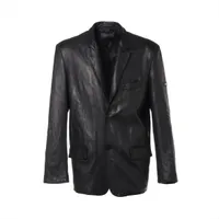 【美品】バレンシアガ　レザージャケット　ラムレザー　羊革　カーキ　シングル　38 美品】バレンシアガ レザージャケット ラムレザー 羊革 カーキ