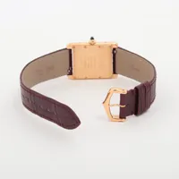 カルティエ タンクルイカルティエ LM WGTA0059 YG×革 手巻き シルバー