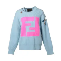 フェンディ×ヴェルサーチェ 21年 カシミヤ×モヘヤ ニット 36