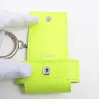 バレンシアガ 655679 レザー イヤホンケース イエロー A3306456