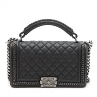 シャネル ボーイ シャネル レザー 2way バッグ シャネル ボーイシャネル レザー 2WAYショルダーバッグ ブラック