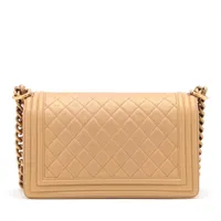 シャネル CHANEL ボーイシャネル ラムスキン ブラック×ゴールド ボーイ シャネル 「BOY CHANEL」 ハンドバッグ ショルダーバッグ