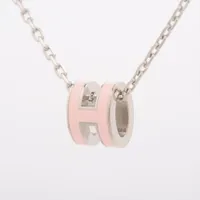 HERMES エルメス ポップアッシュ ネックレス ピンク系 メタル HERMES エルメス ポップアッシュ ネックレス ピンク系 メタル