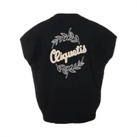 エルメス カシミヤ ノースリーブニット 38 レディース ブラック