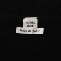 エルメス カシミヤ ノースリーブニット 38 レディース ブラック
